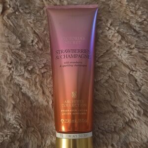 Victoria's Secret Strawberries & Champagne Lotion - Pink & Orange Gradient